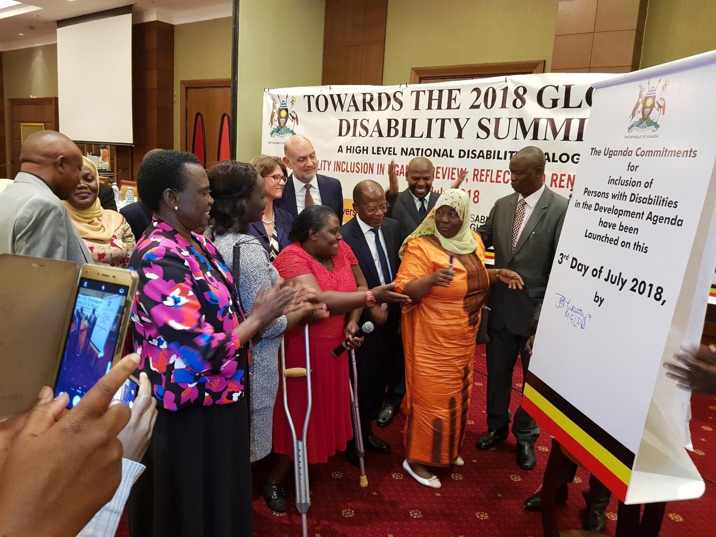 signature in acknowledgement of the Uganda Commitments for Inclusion of Persons With Disabilities in the development Agenda