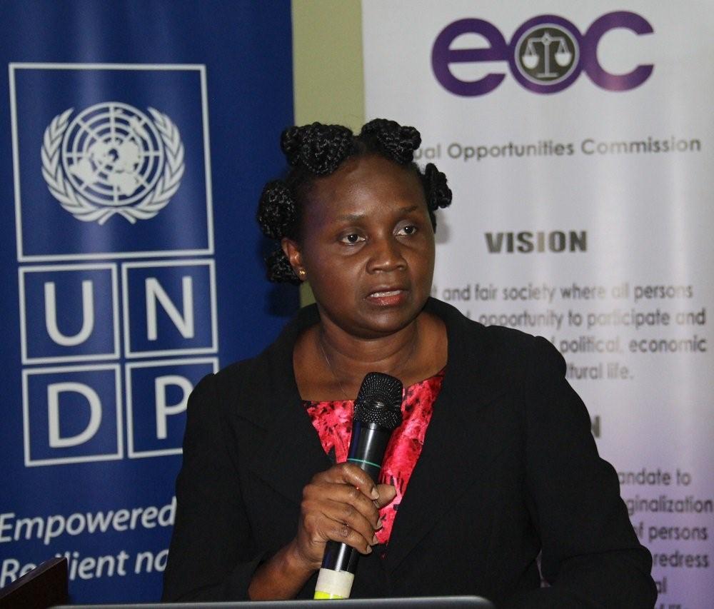 Ms. Annet Mpabulungi Wakabi, Team Leader Governance, UNDP speaking at the event